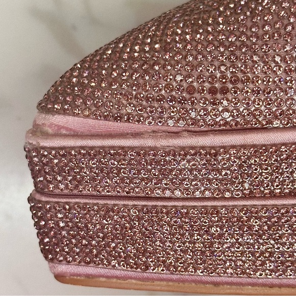 NWT Rhinestoned Block Heel Platform Pumps - Rose - Size 8.5 - Picture 14 of 17